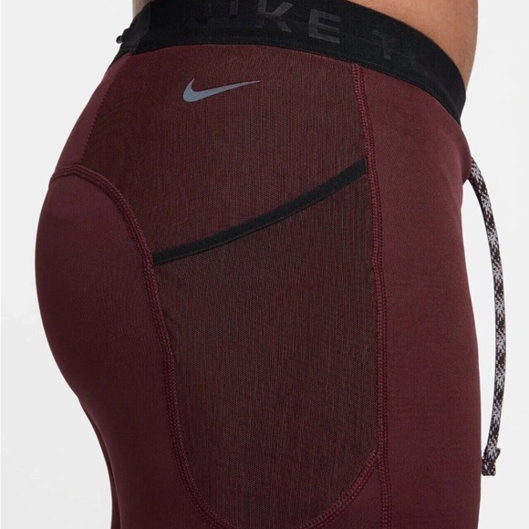Men's Nike Trail Lunar Ray Winterized Running Tights Burgundy FB8599-652 Size XL - Picture 4 of 8